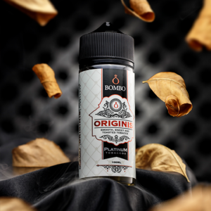 E-liquide Bombo Platinum Tobaccos - Originis 100ml (Tabac blond doux, Fruits à coques grillées, Tabac caramel RY4)