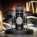 E-liquide Bombo Platinum Tobaccos - Nutty Supra Reserve 100ml (Tabac blond doux, caramel, beurre de cacahuètes, double maturation)